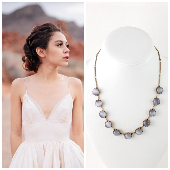 LOFT Jewelry - LOFT Cateye Necklace Palest Lavender Cateye Stones